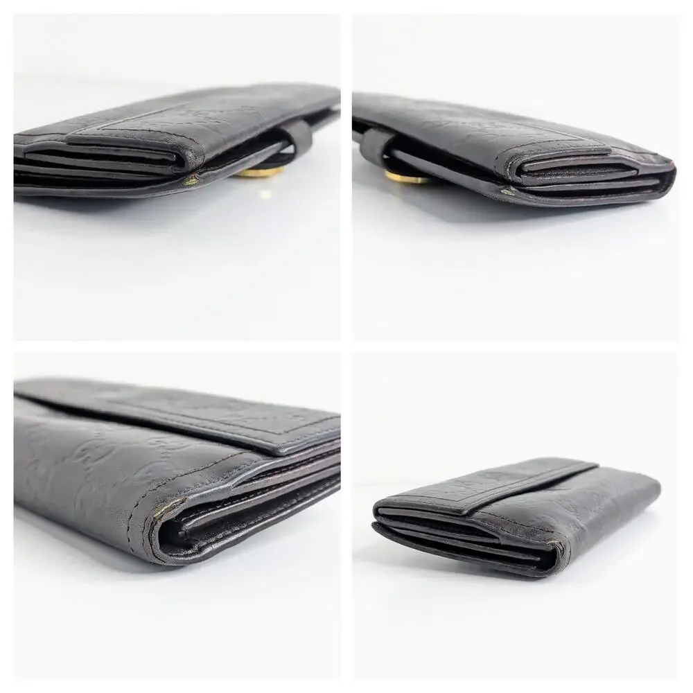 Gucci Guccissima Hysteria Continental Wallet Brown Leather GG Logo Bifold Snap
